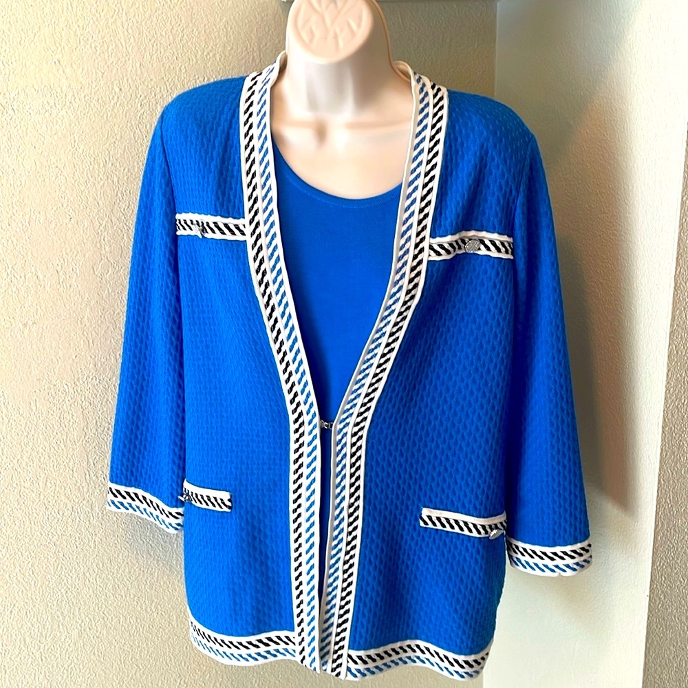 Beautiful Blue Medium Cardigan Tank Set by Misook!